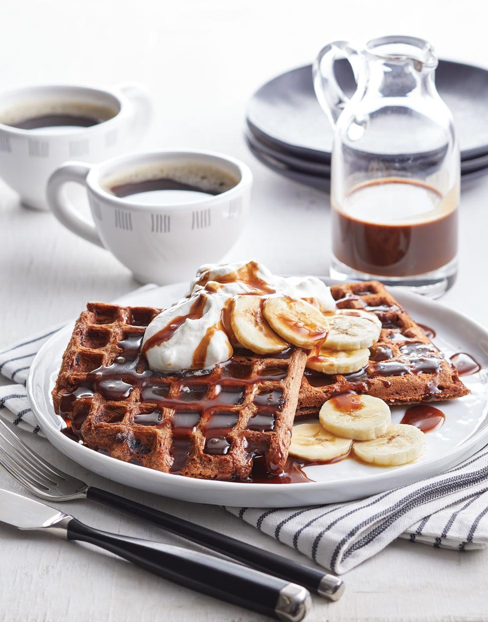 These waffles are the perfect balance of coffee and chocolate flavors.