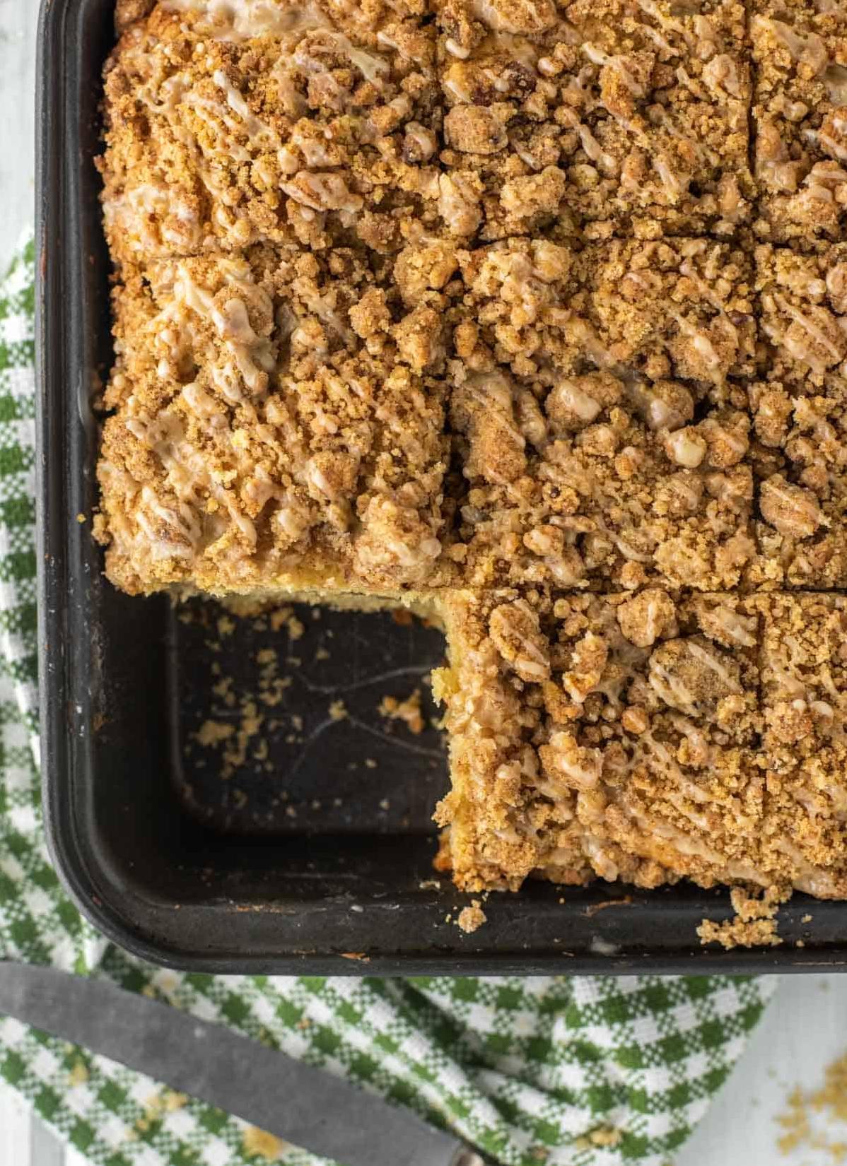  This delicious coffee cake pairs perfectly with a hot cup of Irish coffee on a chilly morning.