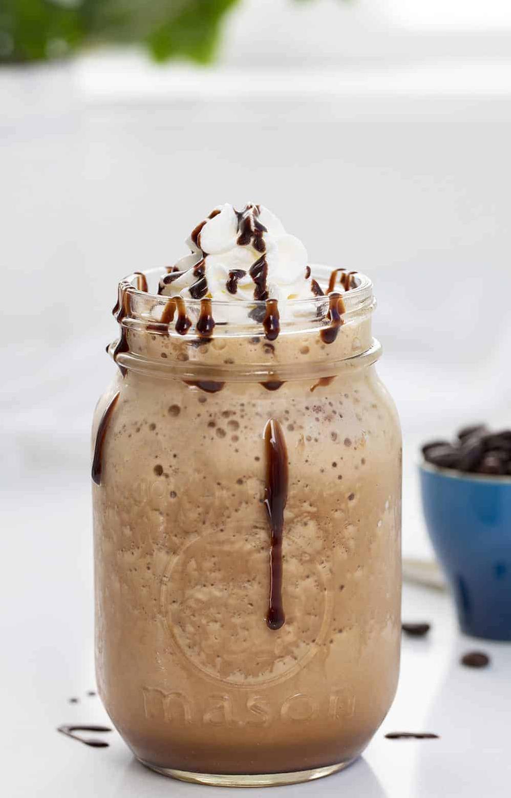  This refreshing blend of coffee, chocolate, and ice is perfect for a hot summer day.
