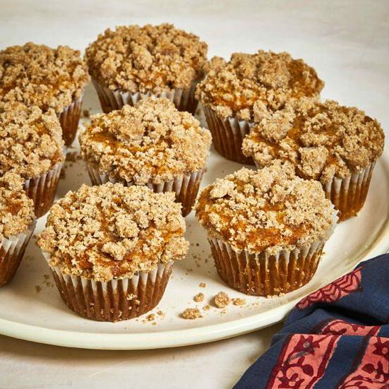  Treat yourself to a cozy autumn morning with these pumpkin coffee cake muffins.
