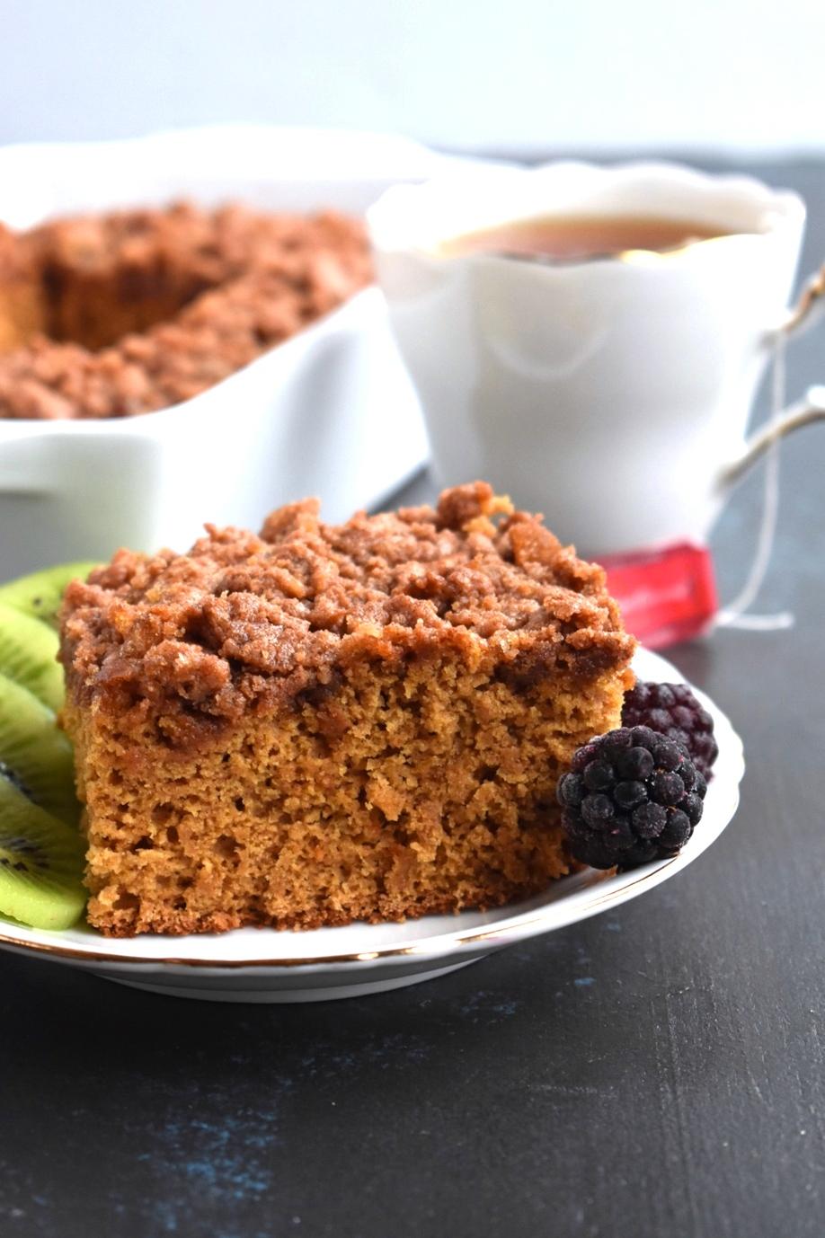 Indulge In a Heavenly Sliced Whole Wheat Coffee Cake Today