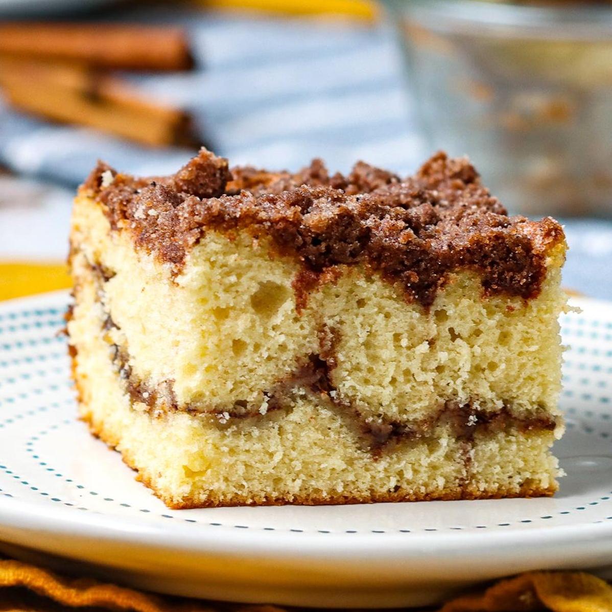  With a fluffy texture and a cinnamon swirl, this coffee cake is simply irresistible.